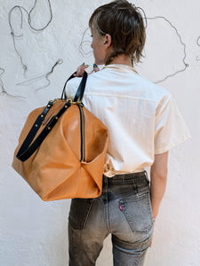 Katie Weekender Leather Travel Bag: Straw – Eleven Thirty Shop